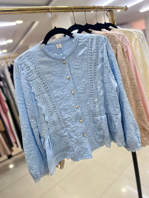 Women Lace Patch Work Tops